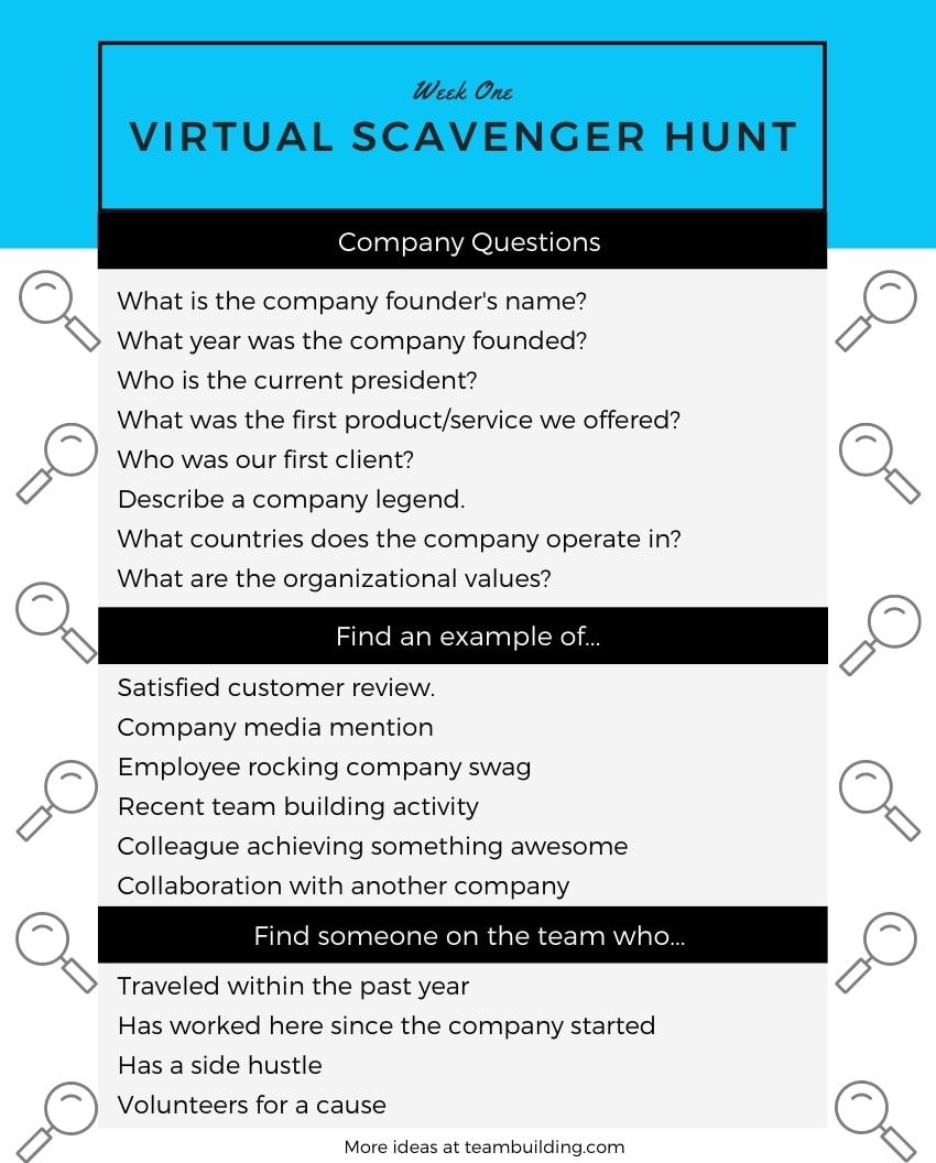 virtual onboarding scavenger hunt
